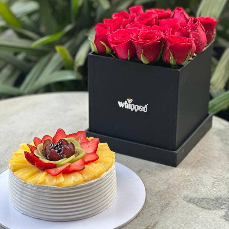 Flower Box & Cake Combo