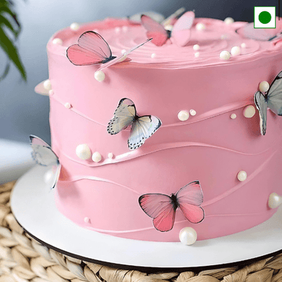 pink butterfly cake