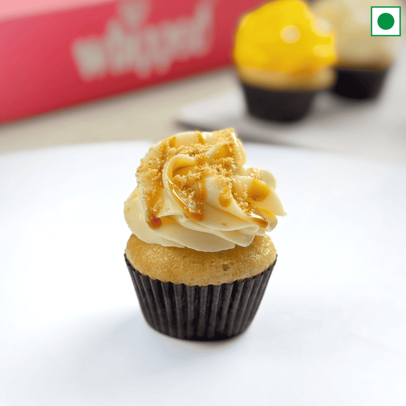 Salted caramel frosted mini cupcake (6Pcs)