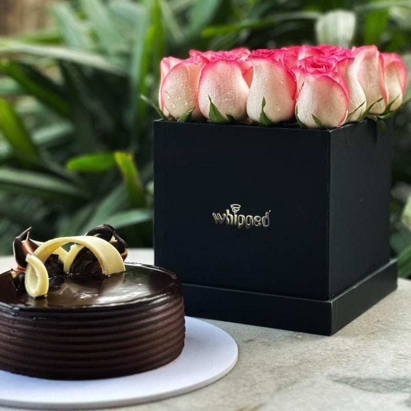 Flower Box & Cake Combo – Whipped