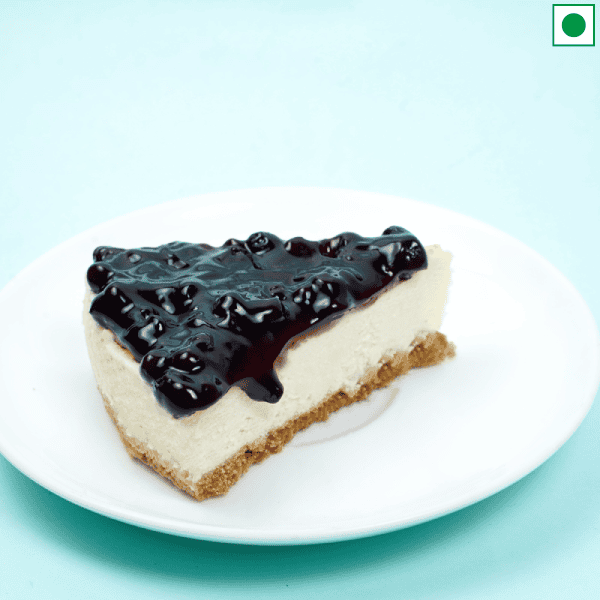 Blueberry New York Cheesecake Slice (Eggless)