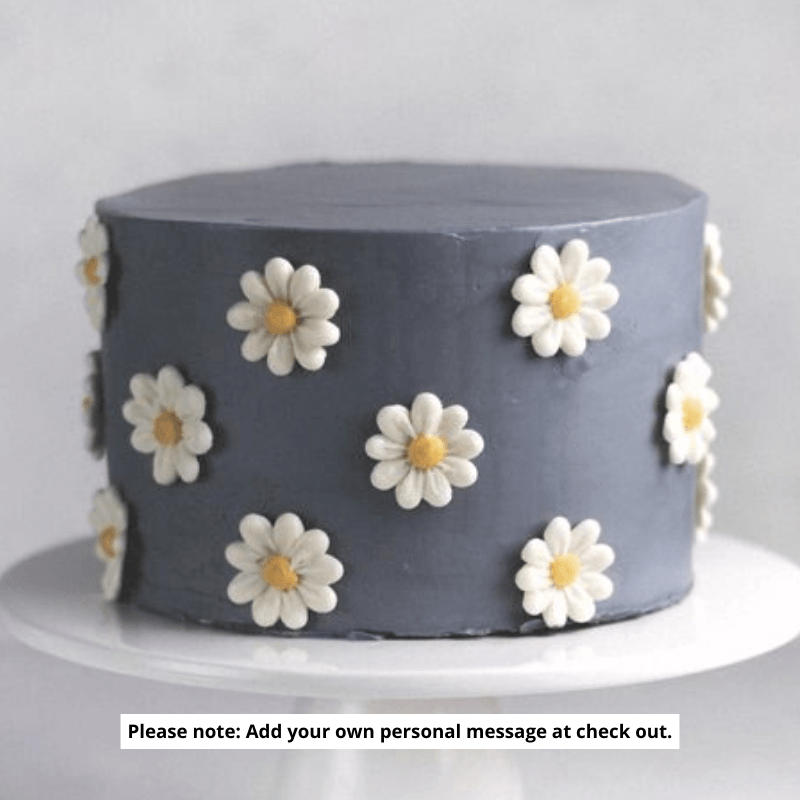 Chocolate Daisy Dark Chocolate draped Wedding Cake decorated with hand  crafted sugar daisies.