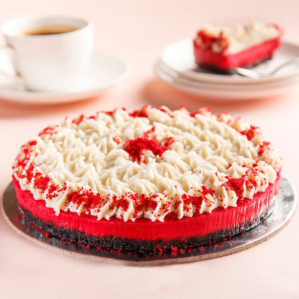 Eggless Red Velvet Cheesecake