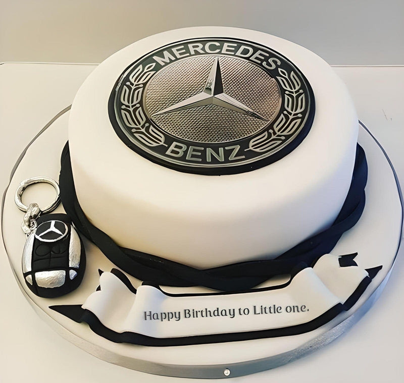 White Mercedes Benz AMG Royal Icing Cake Fondant