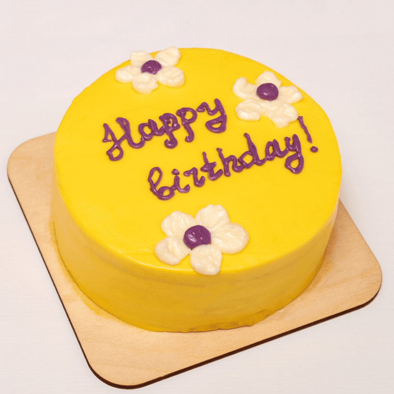 vanilla cake design yellow colour cake design - YouTube