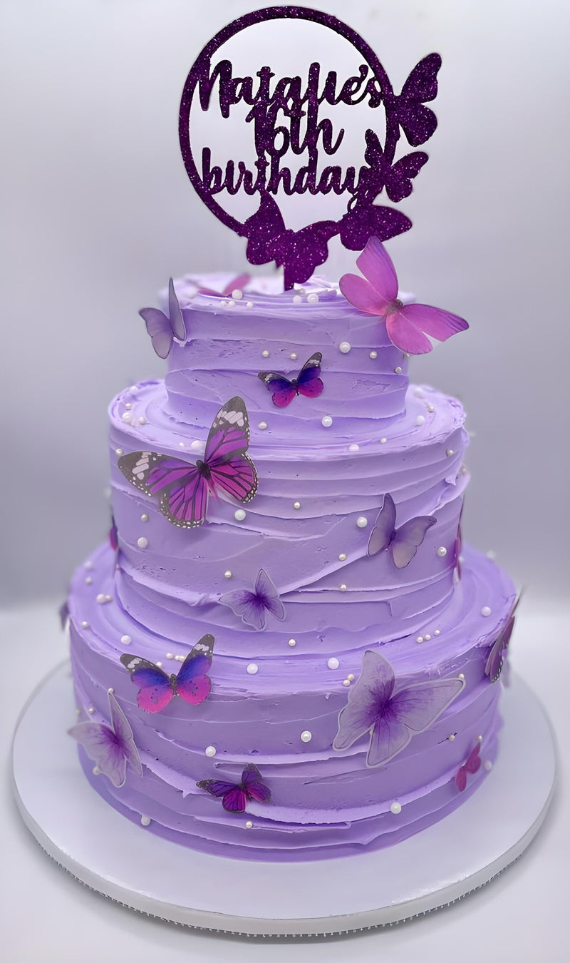 Purple Birthday Cake, 3D - Envato Elements