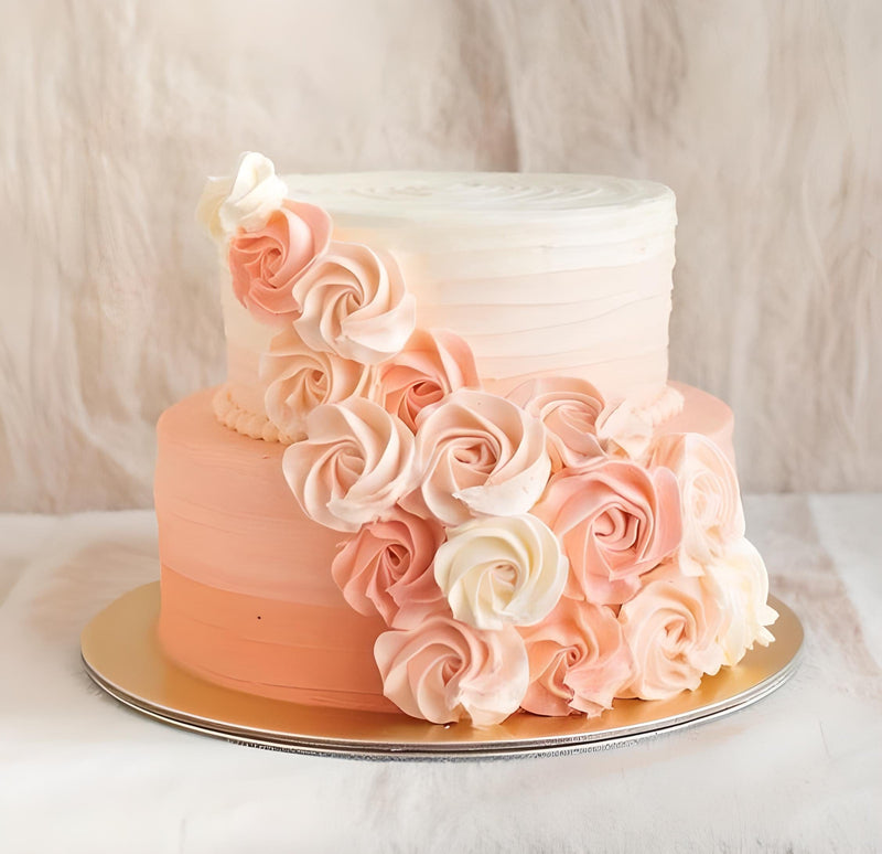 Peach and Gold Geometric Disk Cake | Unusual birthday cakes, Orange  birthday cake, Unique birthday cakes